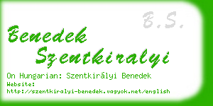 benedek szentkiralyi business card