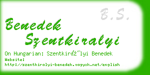 benedek szentkiralyi business card